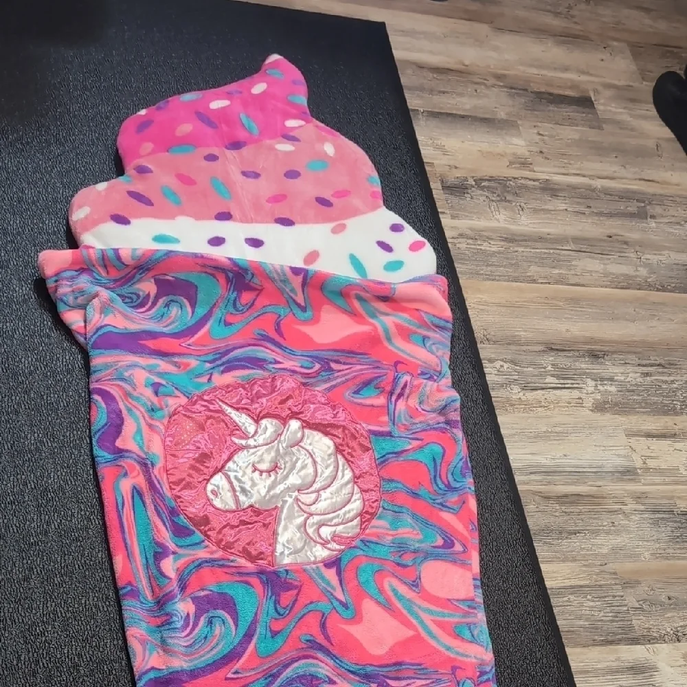 Ice Cream Unicorn Pillow And Blanket Sleeping Bag